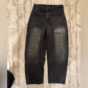 Women's Barrel stretchy Black Jeans